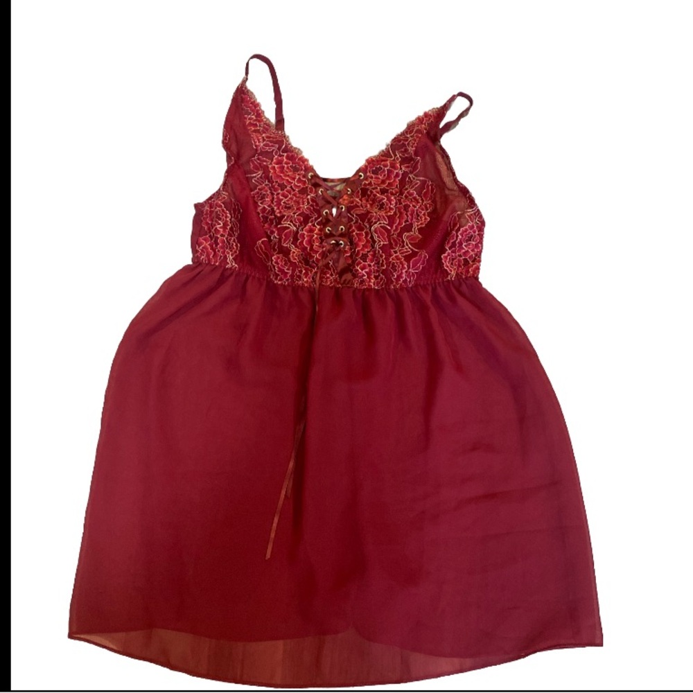 Cacique Womens Lingerie Size 14/16 Deep Red Sheer Sexy